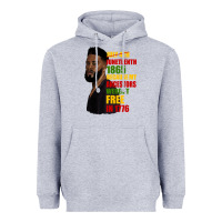 Heather Grey juneteenth 1885 because my ancestors weren't free in 1776 black man Heavyweight Hoodie - HRA Design Shop