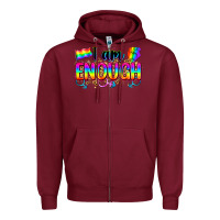 Burgundy i am enough Zipper Hoodie - Zillion Design Studio