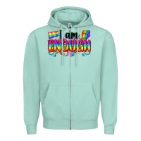 Seafoam i am enough Zipper Hoodie - Zillion Design Studio