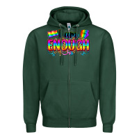 Sports Green i am enough Zipper Hoodie - Zillion Design Studio