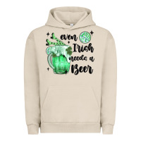 Pigment French Oak even ırısh needs a beer Urban Hoodie - MaliasSmallBusiness