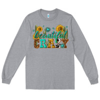 Heather Grey beautiful crazy Long Sleeve Tee - texasbilliewilder