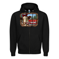 Black merry christmas heifer cow with farm Zipper Hoodie - RanaPortraitStore