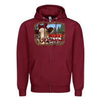 Burgundy merry christmas heifer cow with farm Zipper Hoodie - RanaPortraitStore