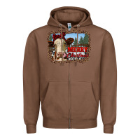 Chestnut merry christmas heifer cow with farm Zipper Hoodie - RanaPortraitStore