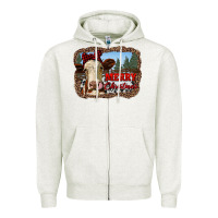 Oatmeal Heather merry christmas heifer cow with farm Zipper Hoodie - RanaPortraitStore