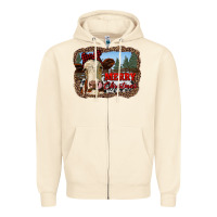 Sandshell merry christmas heifer cow with farm Zipper Hoodie - RanaPortraitStore