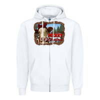 White merry christmas heifer cow with farm Zipper Hoodie - RanaPortraitStore