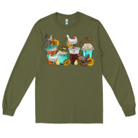 Army Green chicken coffee cups Long Sleeve Tee - texasbilliewilder