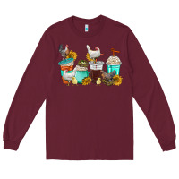 Burgundy chicken coffee cups Long Sleeve Tee - texasbilliewilder