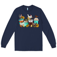 Navy chicken coffee cups Long Sleeve Tee - texasbilliewilder
