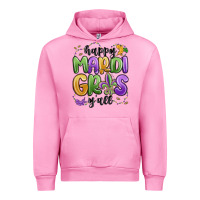 Fuchsia Pink happy mardi gras y'all Urban Hoodie - MaliasSmallBusiness