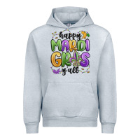 Heather Grey happy mardi gras y'all Urban Hoodie - MaliasSmallBusiness