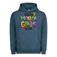 Pigment Midnight Navy happy mardi gras y'all Urban Hoodie - MaliasSmallBusiness