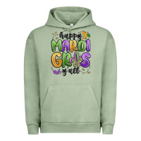 Pigment Oil Green happy mardi gras y'all Urban Hoodie - MaliasSmallBusiness