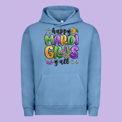 Happy Mardi Gras Y'all Urban Hoodie Designed By Maliassmallbusiness