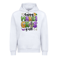 White happy mardi gras y'all Urban Hoodie - MaliasSmallBusiness
