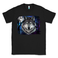 Black wolf and full moon Classic Tee - RanaPortraitStore