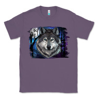 Lavender wolf and full moon Classic Tee - RanaPortraitStore