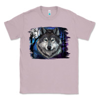 Lilac wolf and full moon Classic Tee - RanaPortraitStore