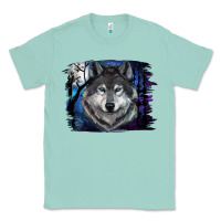 Seafoam wolf and full moon Classic Tee - RanaPortraitStore