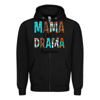 Black mama of drama girl mom Zipper Hoodie - texasbilliewilder