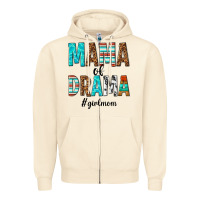 Sandshell mama of drama girl mom Zipper Hoodie - texasbilliewilder