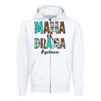 White mama of drama girl mom Zipper Hoodie - texasbilliewilder