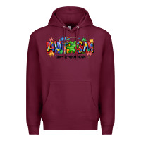 Burgundy autism awtizuhm noun Premium Hoodie - MaliasSmallBusiness