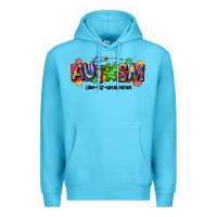 Ocean Blue autism awtizuhm noun Premium Hoodie - MaliasSmallBusiness