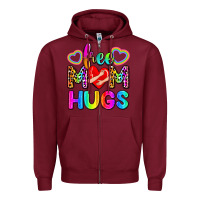 Burgundy free mom hugs Zipper Hoodie - Zillion Design Studio