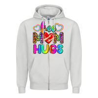 Dove Grey free mom hugs Zipper Hoodie - Zillion Design Studio