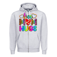 Heather Grey free mom hugs Zipper Hoodie - Zillion Design Studio