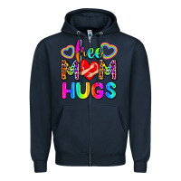 Navy free mom hugs Zipper Hoodie - Zillion Design Studio