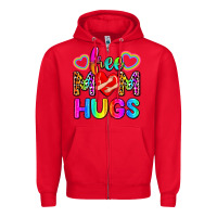 Red free mom hugs Zipper Hoodie - Zillion Design Studio