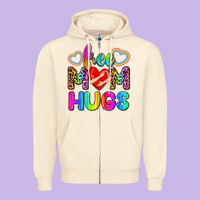 Free Mom Hugs Zipper Hoodie Designed By Zillion Design Studio
