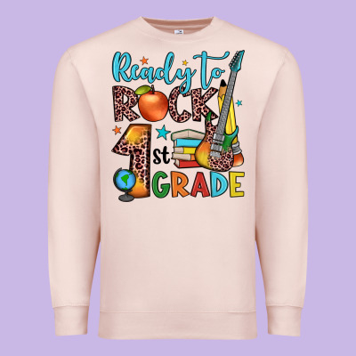 Ready To Rock 1st Grade Premium Sweatshirt Designed By Jahusdesignshop