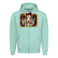 Seafoam heifer cow christmas western background Zipper Hoodie - RanaPortraitStore