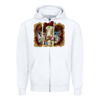 White heifer cow christmas western background Zipper Hoodie - RanaPortraitStore