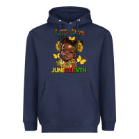 Navy little miss juneteenth Heavyweight Hoodie - HRA Design Shop