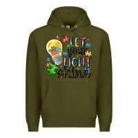 Army Green let your light shine Premium Hoodie - MaliasSmallBusiness