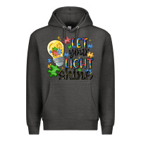 Charcoal Heather let your light shine Premium Hoodie - MaliasSmallBusiness