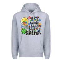 Heather Grey let your light shine Premium Hoodie - MaliasSmallBusiness