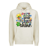 Oatmeal Heather let your light shine Premium Hoodie - MaliasSmallBusiness