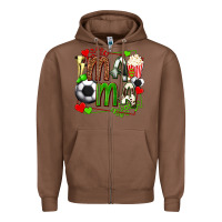 Chestnut mama soccer with popcorn Zipper Hoodie - texasbilliewilder