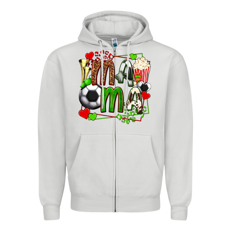 Mama Soccer With Popcorn Zipper Hoodie by texasbilliewilder | Teevron