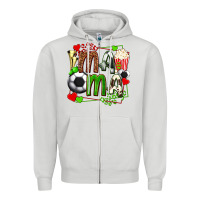 Dove Grey mama soccer with popcorn Zipper Hoodie - texasbilliewilder