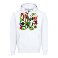 White mama soccer with popcorn Zipper Hoodie - texasbilliewilder