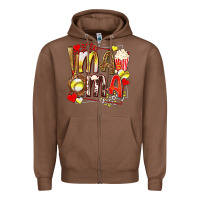Chestnut mama softball baseball with popcorn Zipper Hoodie - texasbilliewilder