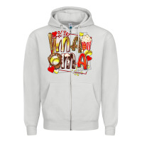 Dove Grey mama softball baseball with popcorn Zipper Hoodie - texasbilliewilder